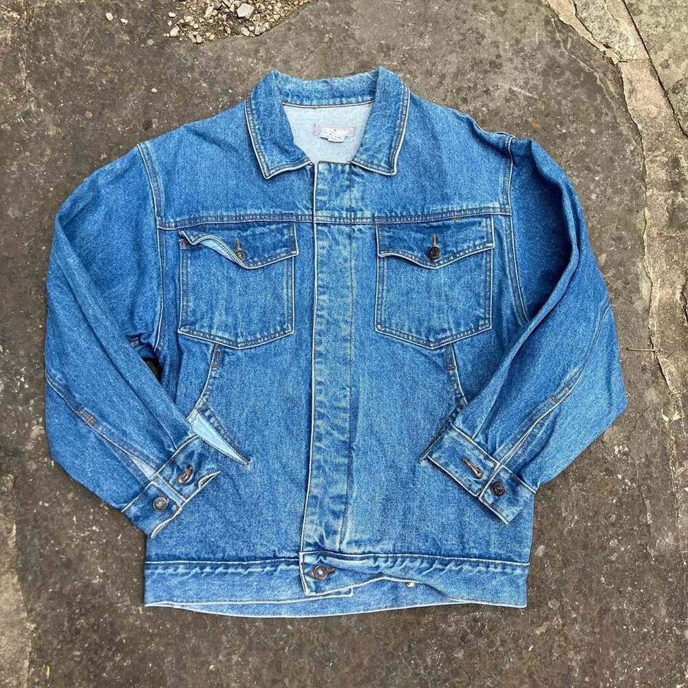 Vintage Jordache Women's Blue Denim Trucker Jacket, Size Medium